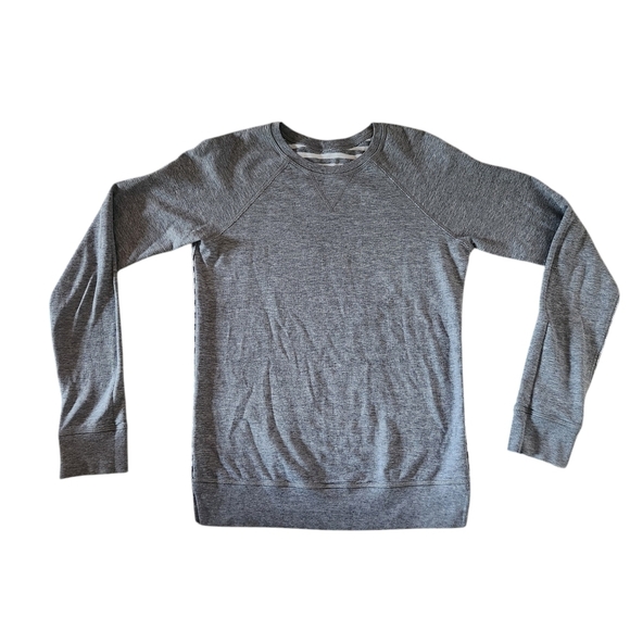 LULULEMON WOMEN'S GRAY/STRIPE REVERSIBLE OPEN YOUR HEART PULLOVER SWEATSHIRT SM - Picture 4 of 9